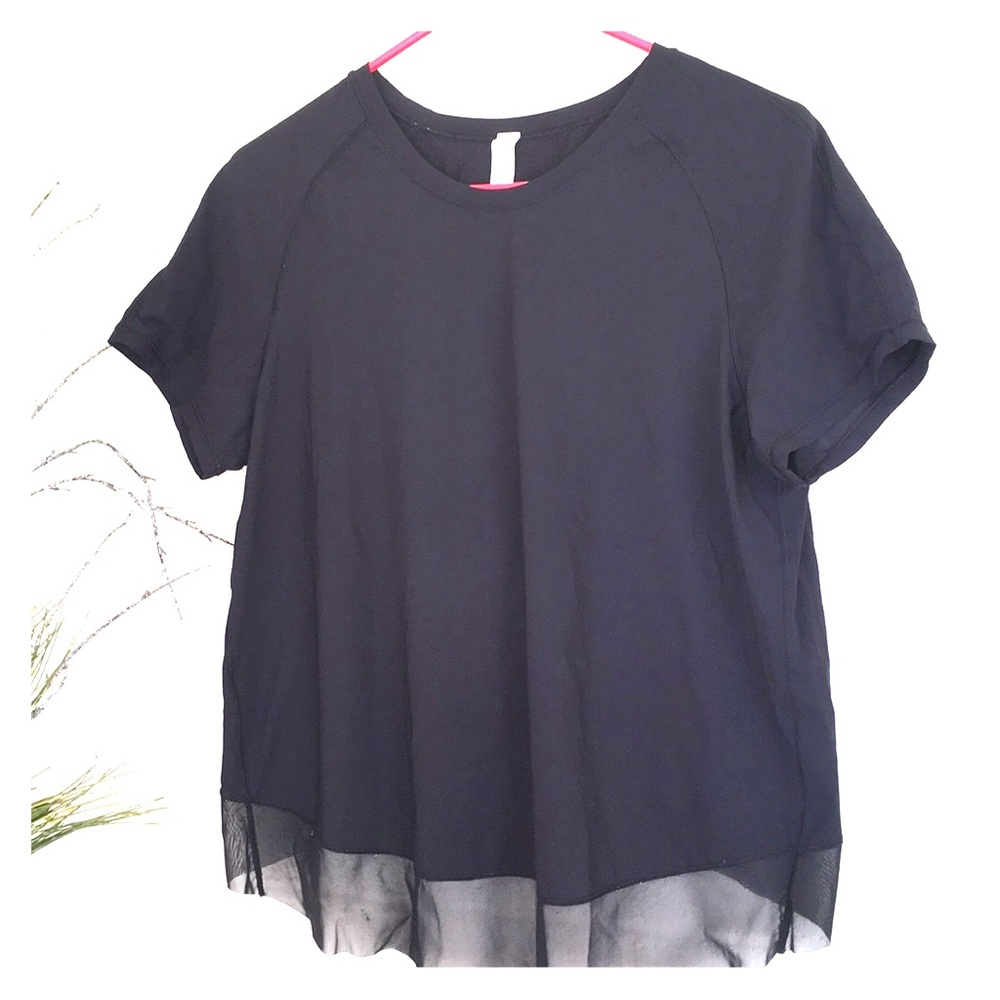 Lululemon Black Split Back Mesh top
